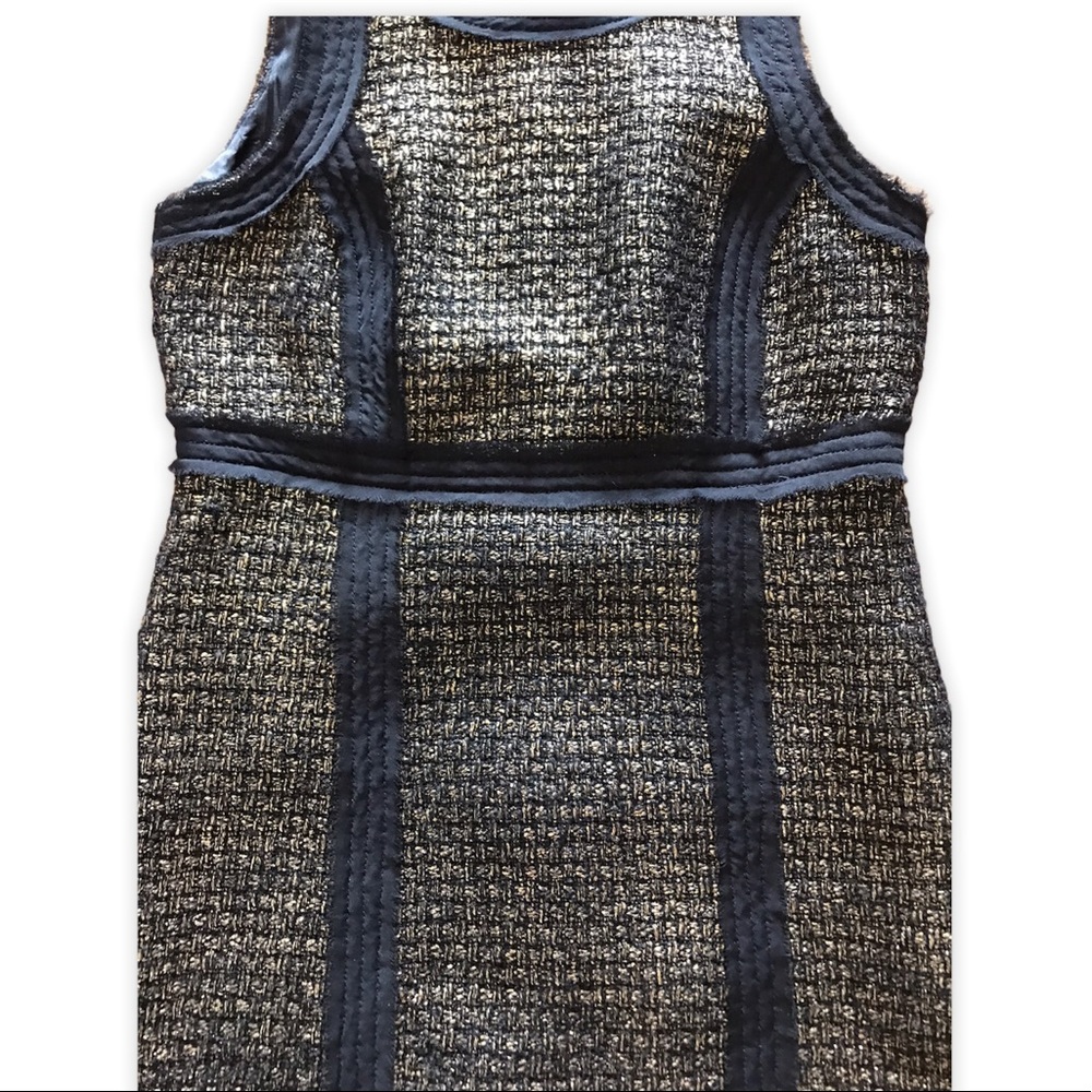 Michael Kors Black and Gold Sleeveless Wool Dress - Picture 5 of 10